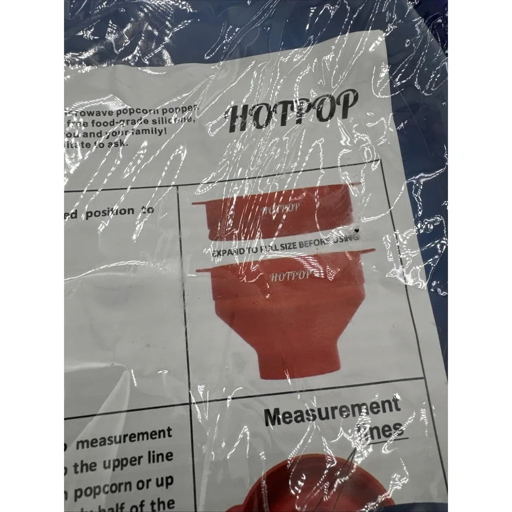 HOTPOP Microwave Popcorn Popper‎ - Blue 8x2.25 Size, Collapsible Bowl New